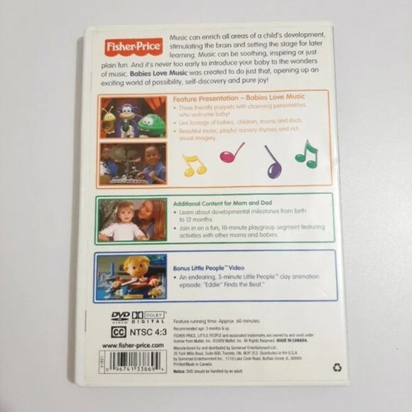 FISHER PRICE BABIES LOVE MUSIC DVD & VTECH AROUND TOWN BABY /Toddler Bundle - Picture 5 of 6